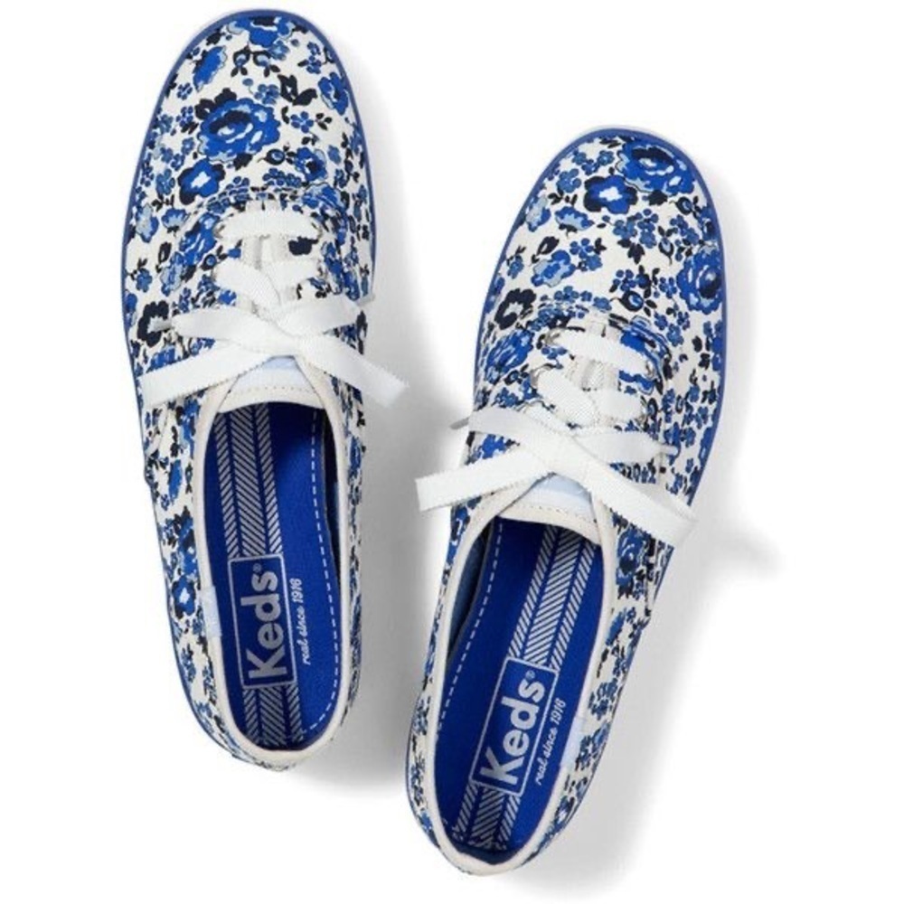 KEDS Champion Blue Floral Sneakers